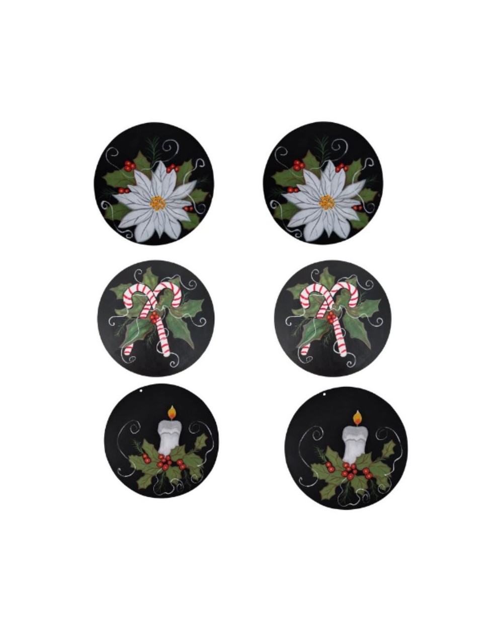 Set x 6 Individuales Redondos Navideños Decorativos 