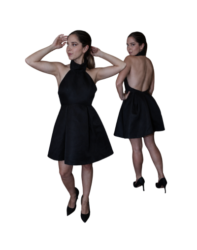 Vestido: Negro elegante globo