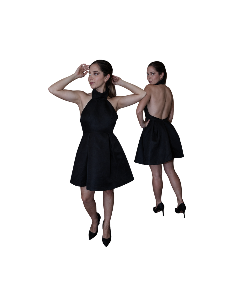 Vestido: Negro elegante globo
