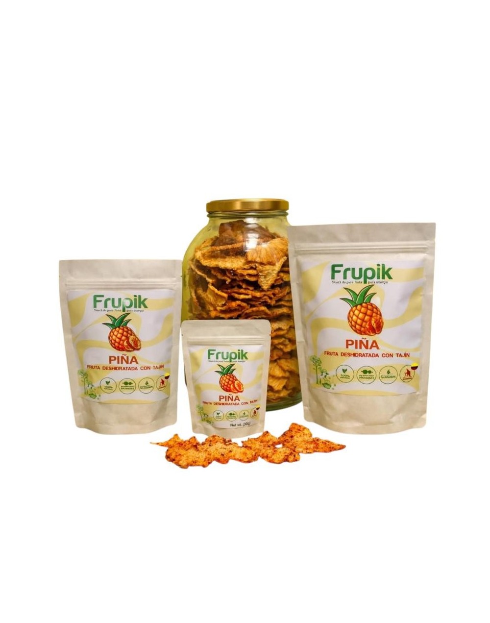 Snack de piña con tajín deshidratada 