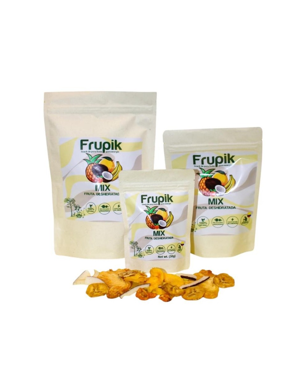 Mix tropical de frutas deshidratadas 100% natural (Piña, mango, coco, banano y uchuva)