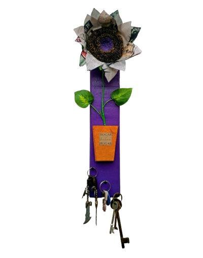 🌻 GIRASOL FLORAL  Portallaves decorativo y funcional