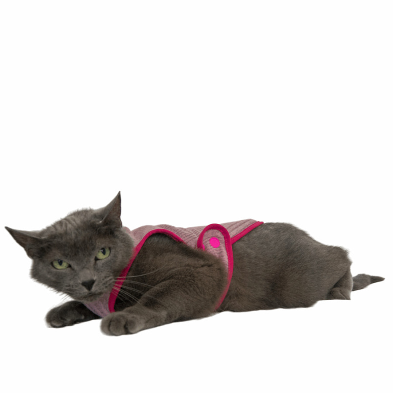 Chaleco tejido para gato -michin rosa
