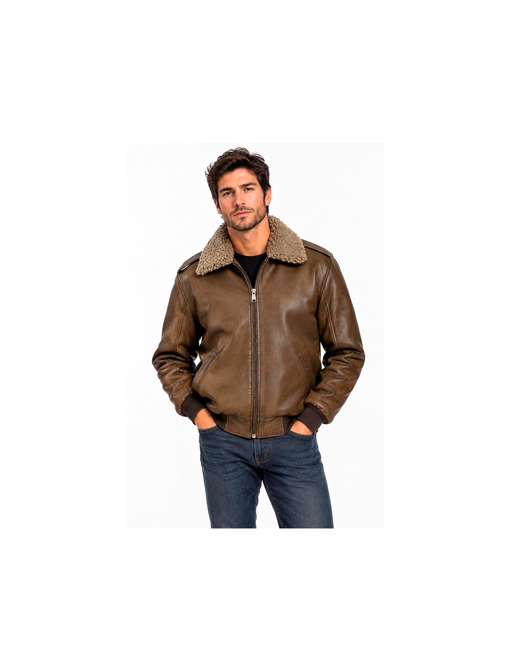 chaqueta piloto cuello ovejero