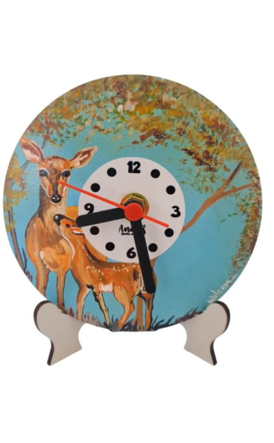 Reloj escritorio Fauna Colombiana pintado a mano