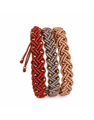Trío de Pulseras Tejidas con Cristales ✨