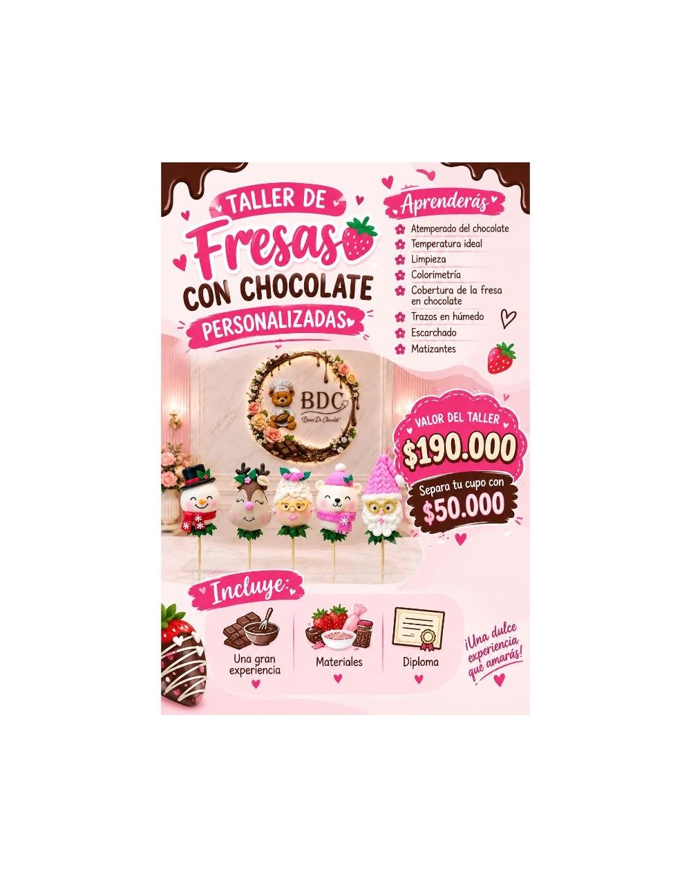 Taller Personalizado de Fresas con Chocolate BDC