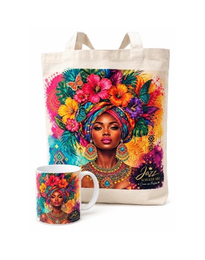 COMBO TOTE BAG AFRICADA ARTESAL PEDRERIA Y BRILLOS