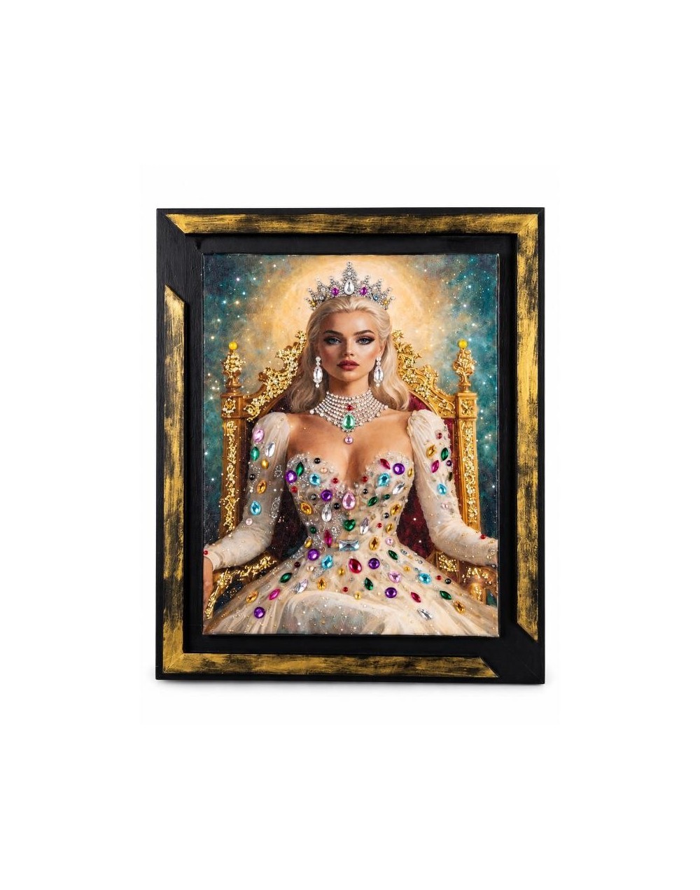 CUADRO DECORATIVO ARTESAL EN PEDRERIA PRINCESA IMPERIAL