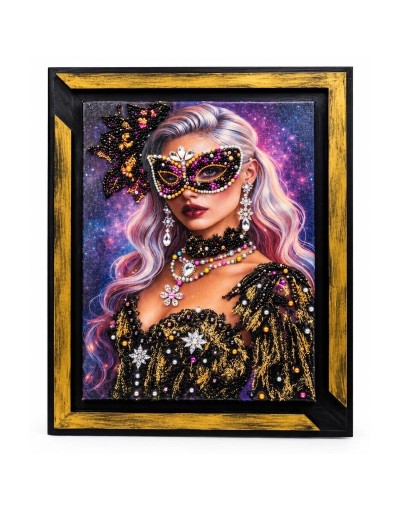 CUADRO PRINCESA IMPERIAL INTIFAS ARTESANAL EN PEDRERIA Y BRILLOS