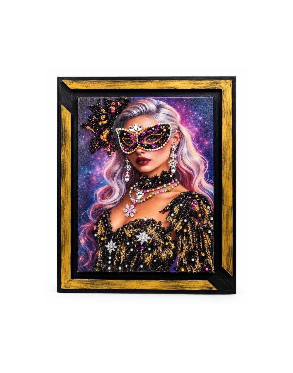 CUADRO PRINCESA IMPERIAL INTIFAS ARTESANAL EN PEDRERIA Y BRILLOS