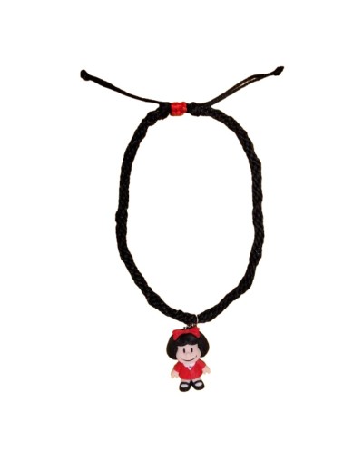 Collar Kumihimo justable Dije de Mafalda en 3D