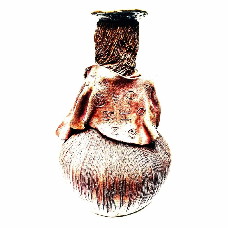 Escultura vasija mujer indigena