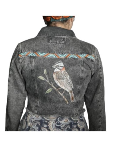 Chaqueta denim pintada a mano personalizada