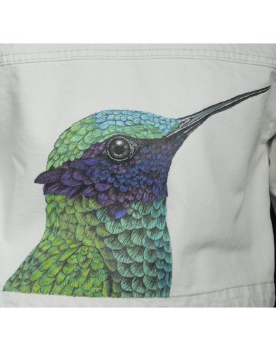 Chaqueta pintada a mano biodiversidad colombiana