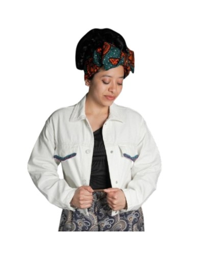 Chaqueta pintada a mano biodiversidad colombiana