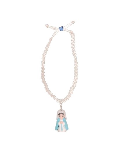 Gargantilla Macramé Ajustable Dije Virgen 3D