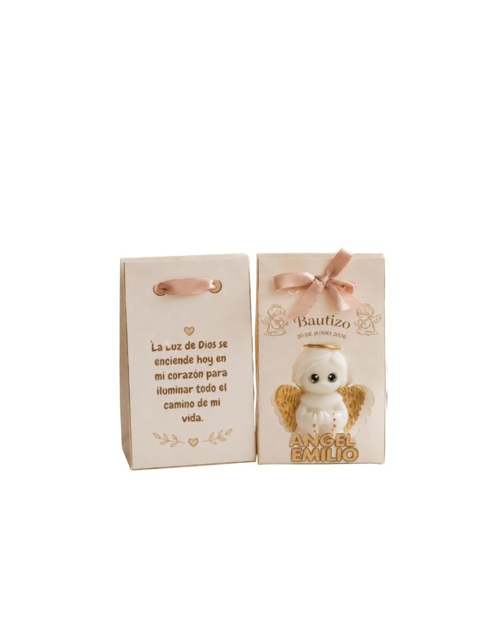 Vela de Ángel Personalizada para Bautizo | Recuerdo Artesanal | Velalieth
