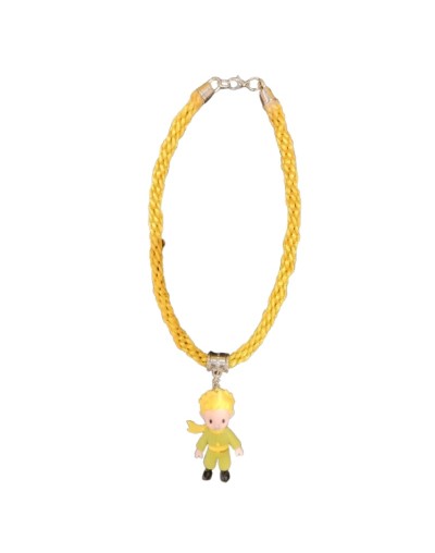 Collar Kumihimo en hilo dorado y dije Principito en 3D