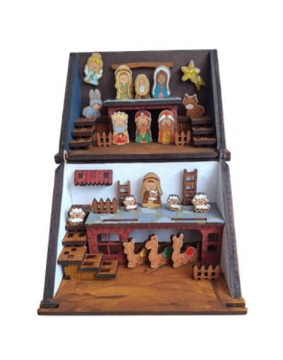 Pesebre caja pintado