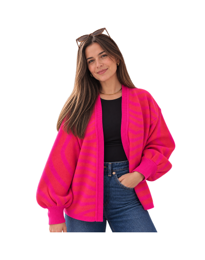 Cardigan Abierto print Fucsia | Palenque