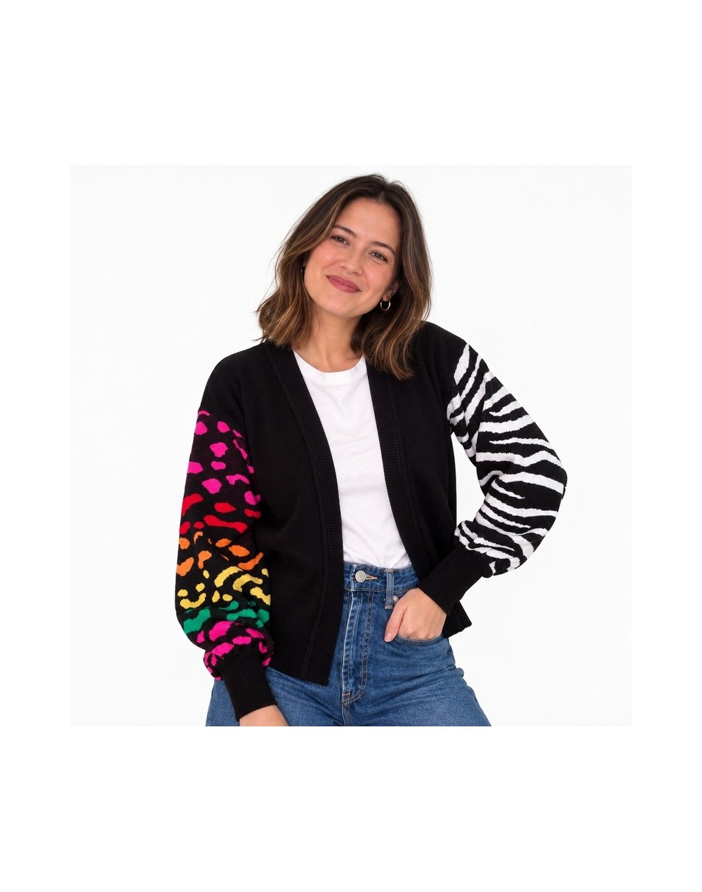 Cardigan Print Multicolor | Tejido de Punto | Palenqu