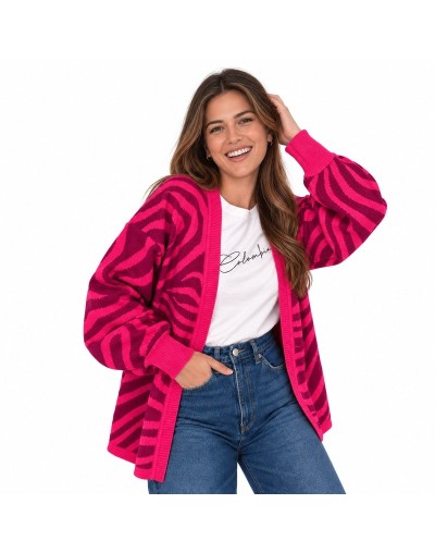 Cardigan Print Fucsia y Morado | Tejido de Punto | Palenque
