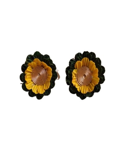 ARETES EN HOJA DE MAIZ CON ESPIRAL EN ORO GOLFILLED