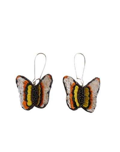 ARETES MARIPOSAS EN HOJA DE MAIZ