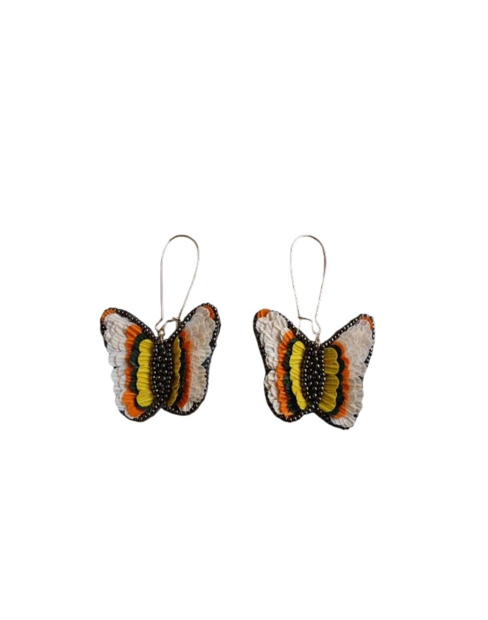 ARETES MARIPOSAS EN HOJA DE MAIZ