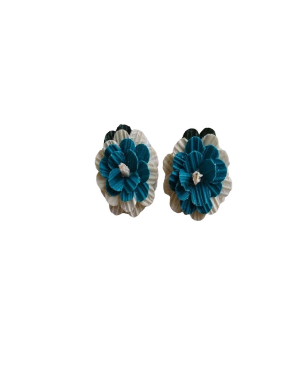 ARETES TOPOS EN HOJA DE MAIZ