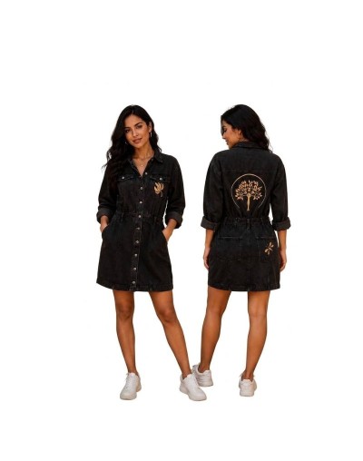 Blazer denim negro