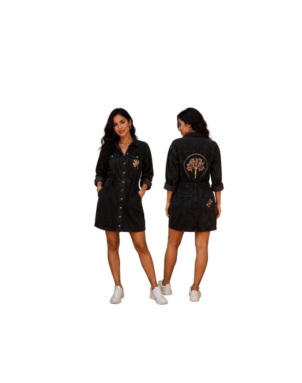 Blazer denim negro