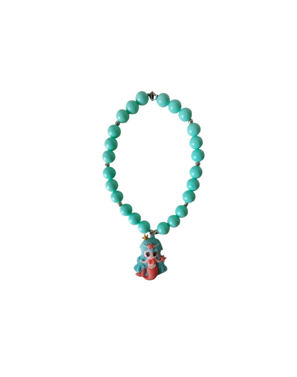 Collar Sirenita Bola de Chicle Aguamarina 