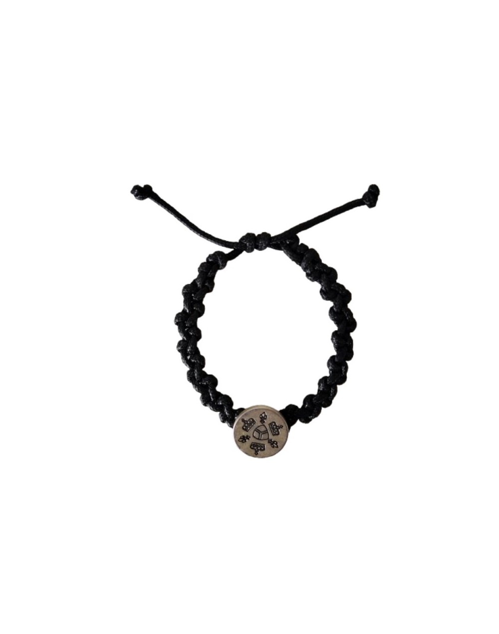Pulsera Cuerina Negra Dije Botón Medieval 