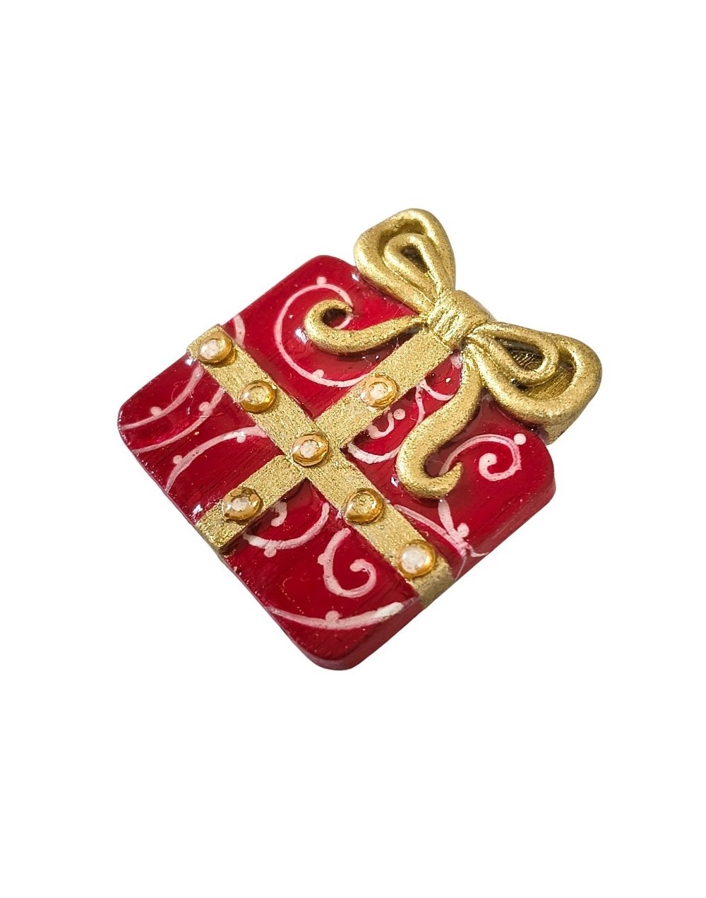 Broche regalo moño navideño