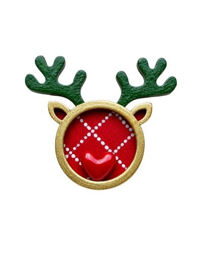 Broche reno navideño.
