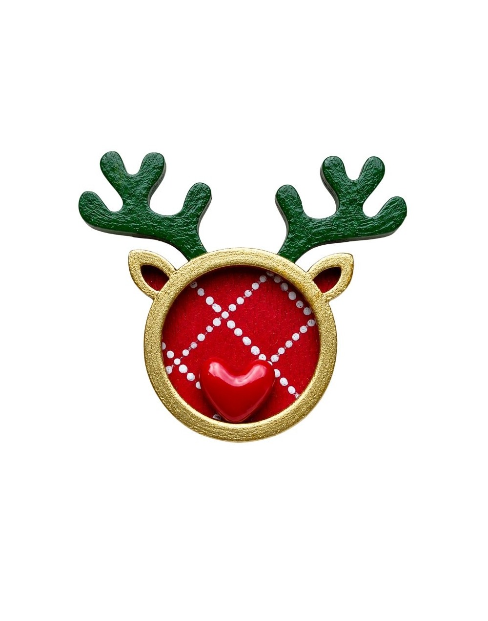 Broche reno navideño.