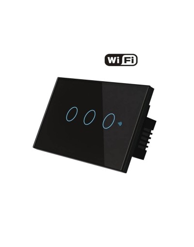 Interruptor Triple Touch WIFI y RF 433Mhz MultiControl Moes
