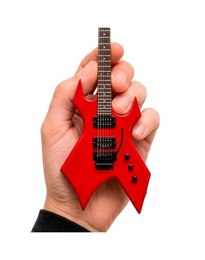 Mini Réplica Guitarra · Guitarra Metalera de Puntas de 2 Micrófonos · Color Rojo