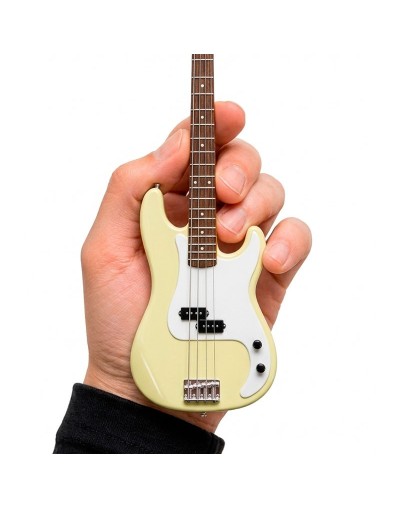 Mini Réplica Bajo · Bajo Clásico de 2 Micrófonos · Color Blanco Hueso