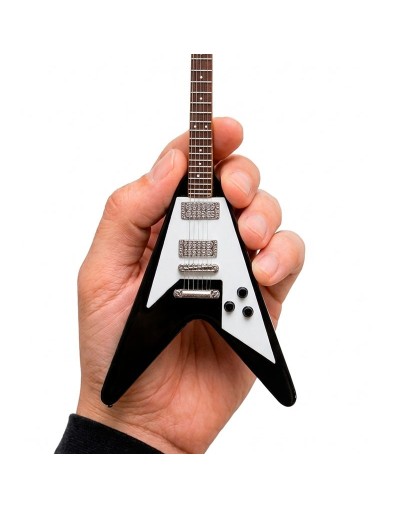 Mini Réplica Guitarra · Guitarra en V de 2 Micrófonos · Color Negro