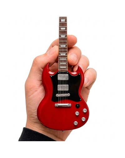 Mini Réplica Guitarra · Doble Cutaway de Cuernos de Doble Pastilla · Color Rojo 