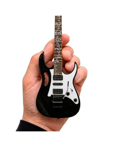 Mini Réplica Guitarra · Superstrat de Triple Micrófono · Color Negro y blanco