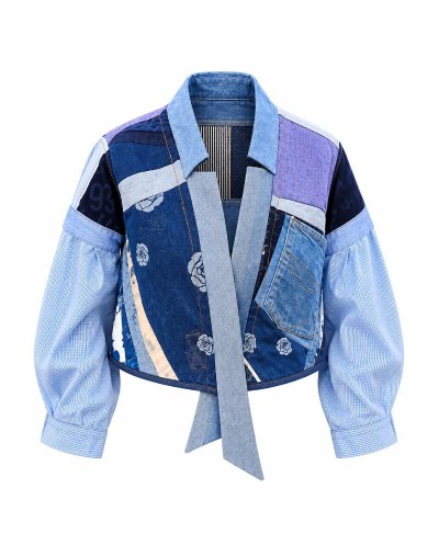 Chaqueta Vaquera Patchwork Geométrico