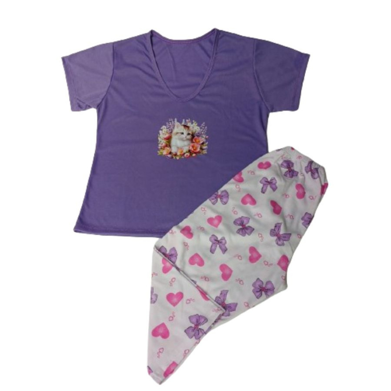 Pijama capri púrpura