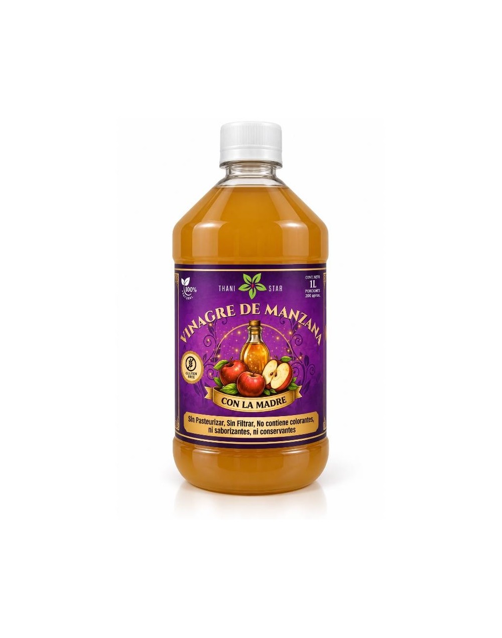Vinagre de Manzana con la Madre 1000 ml | Thani Star