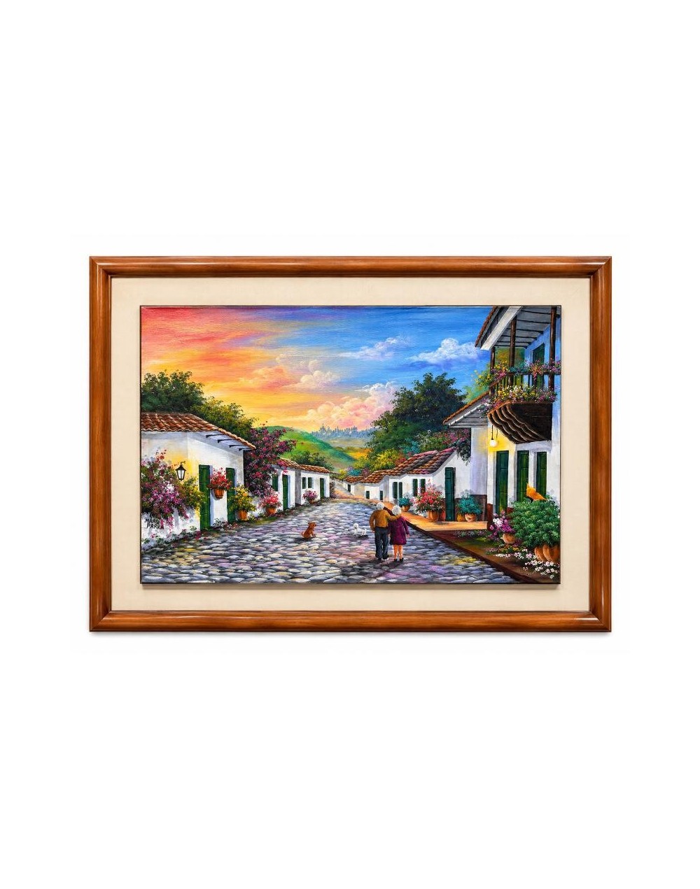 Cuadro Paisaje Colonial Andino