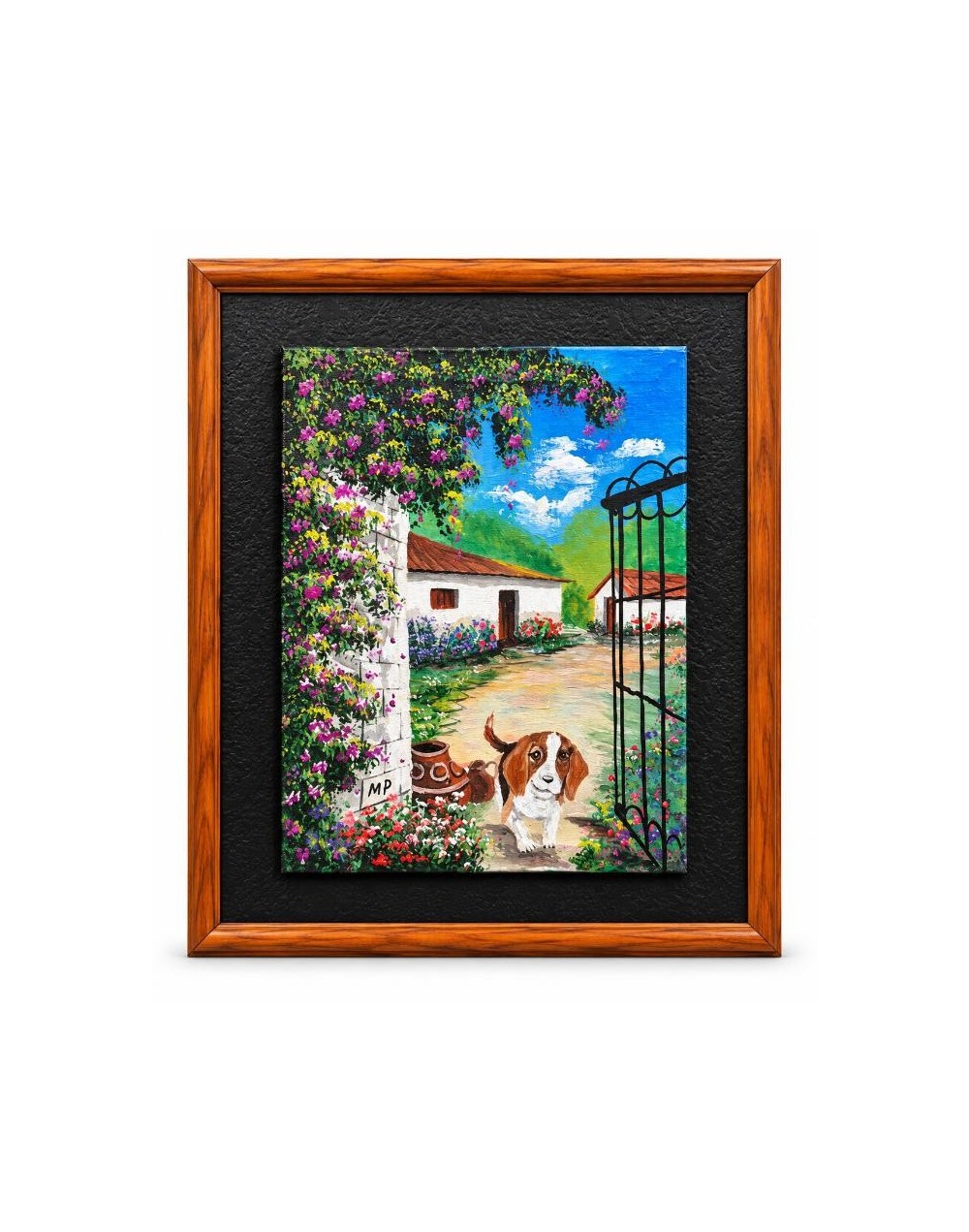 Cuadro Perro en Pueblo Colonial