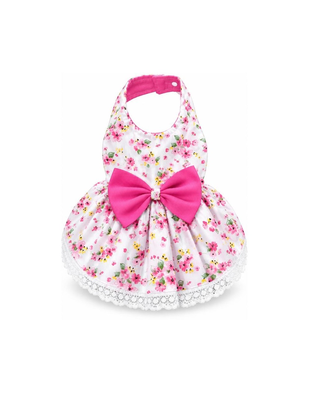 Vestido Floral con Lazo Fucsia — Talla S